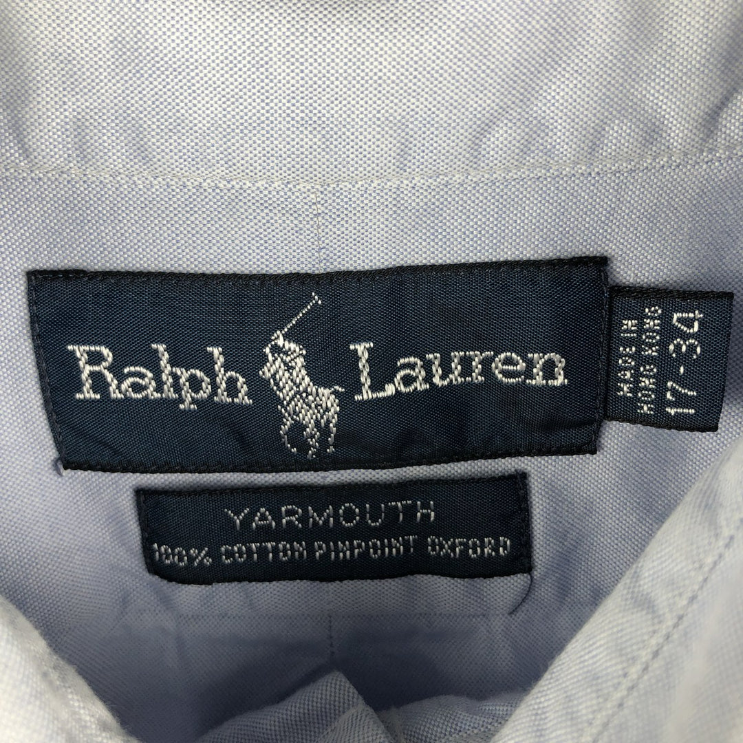 Ralph Lauren YARMOUTH long sleeve button down shirt, men's XL size cotton Blue type light blue Vintage Second Hand