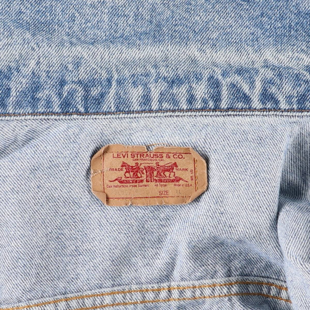 90'S Levi's 70507-0218 Denim Jacket, Made in USA, Men's Size XL, Vintage cotton blue type Vintage Second Hand