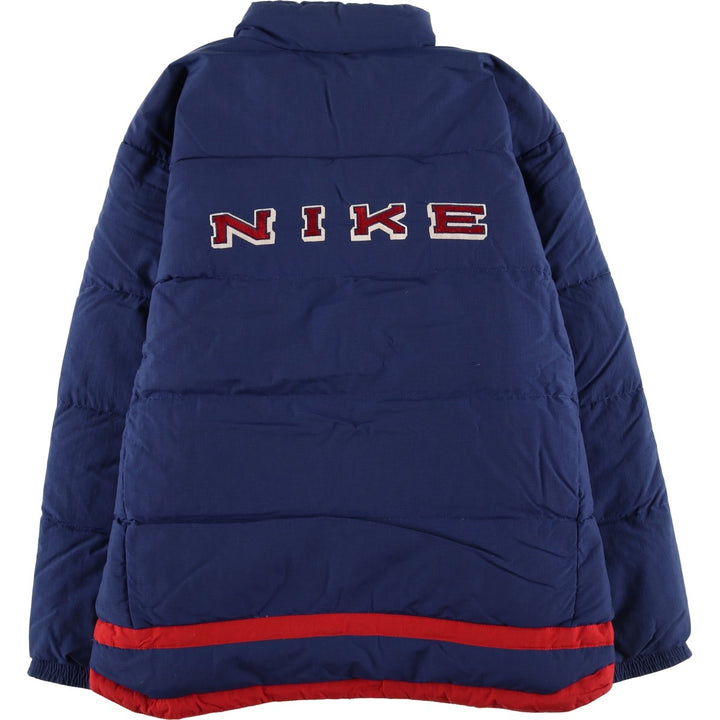 Vintage 90'S Nike Ripstop Reversible Down Jacket with Back Logo, Men's Size L Nylon navy blue type Vintage Second Hand
