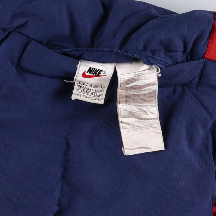 Vintage 90'S Nike Ripstop Reversible Down Jacket with Back Logo, Men's Size L Nylon navy blue type Vintage Second Hand