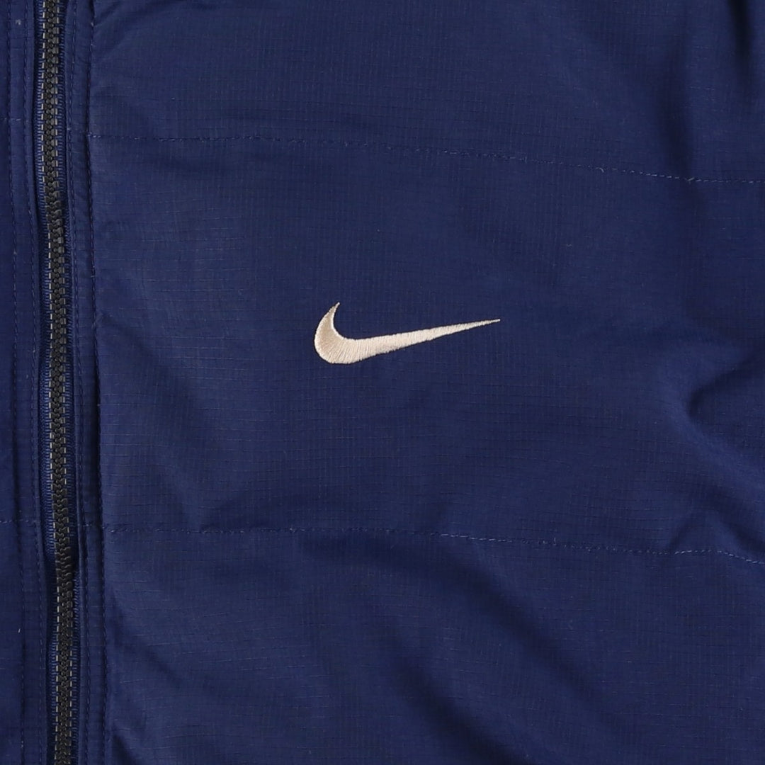 Vintage 90'S Nike Ripstop Reversible Down Jacket with Back Logo, Men's Size L Nylon navy blue type Vintage Second Hand