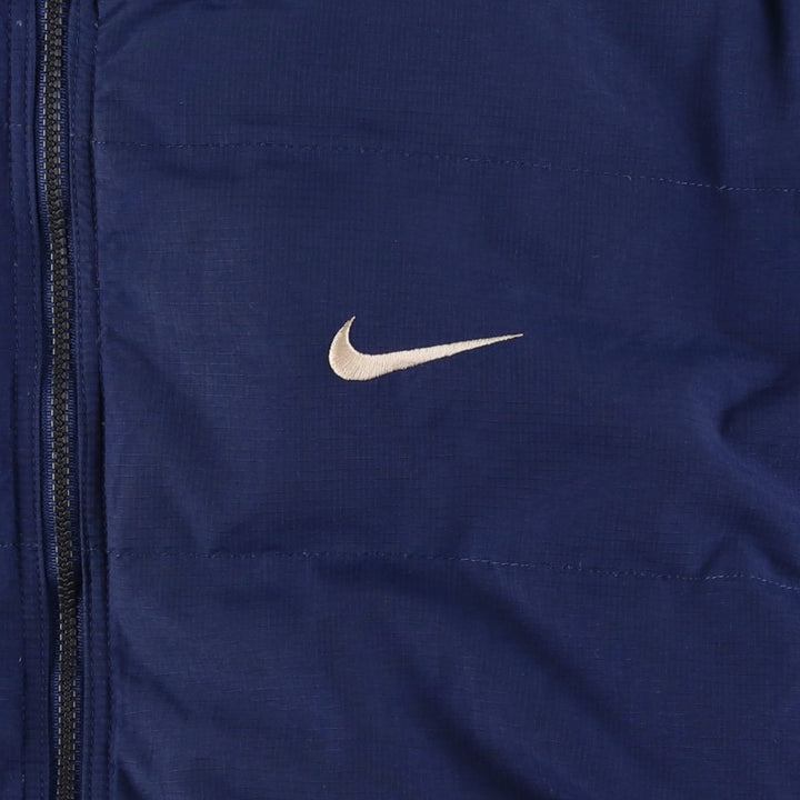 Vintage 90'S Nike Ripstop Reversible Down Jacket with Back Logo, Men's Size L Nylon navy blue type Vintage Second Hand