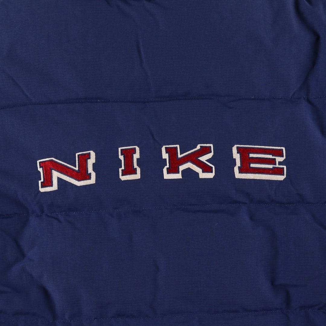 Vintage 90'S Nike Ripstop Reversible Down Jacket with Back Logo, Men's Size L Nylon navy blue type Vintage Second Hand