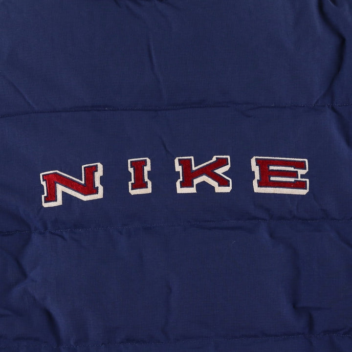Vintage 90'S Nike Ripstop Reversible Down Jacket with Back Logo, Men's Size L Nylon navy blue type Vintage Second Hand
