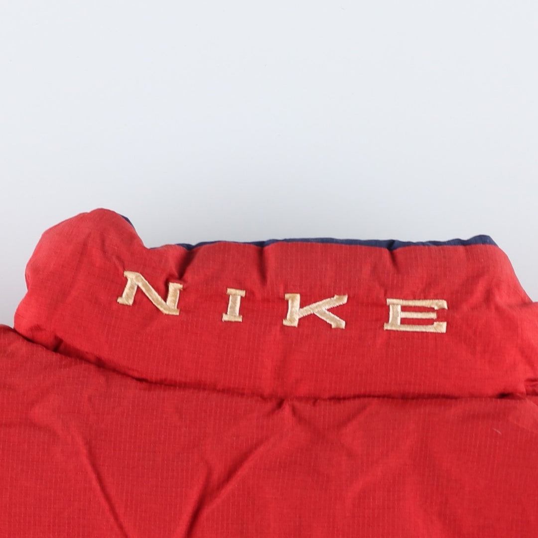 Vintage 90'S Nike Ripstop Reversible Down Jacket with Back Logo, Men's Size L Nylon navy blue type Vintage Second Hand