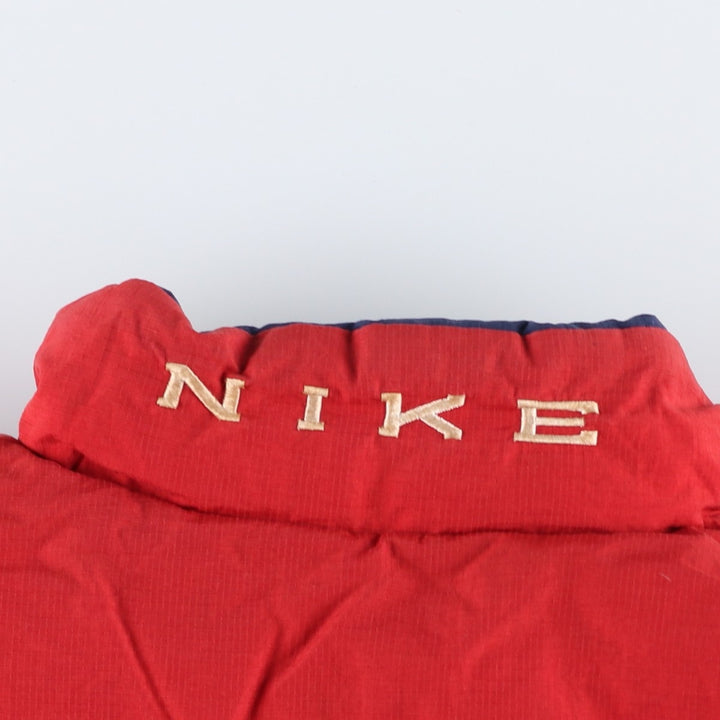 Vintage 90'S Nike Ripstop Reversible Down Jacket with Back Logo, Men's Size L Nylon navy blue type Vintage Second Hand