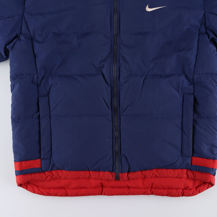 Vintage 90'S Nike Ripstop Reversible Down Jacket with Back Logo, Men's Size L Nylon navy blue type Vintage Second Hand