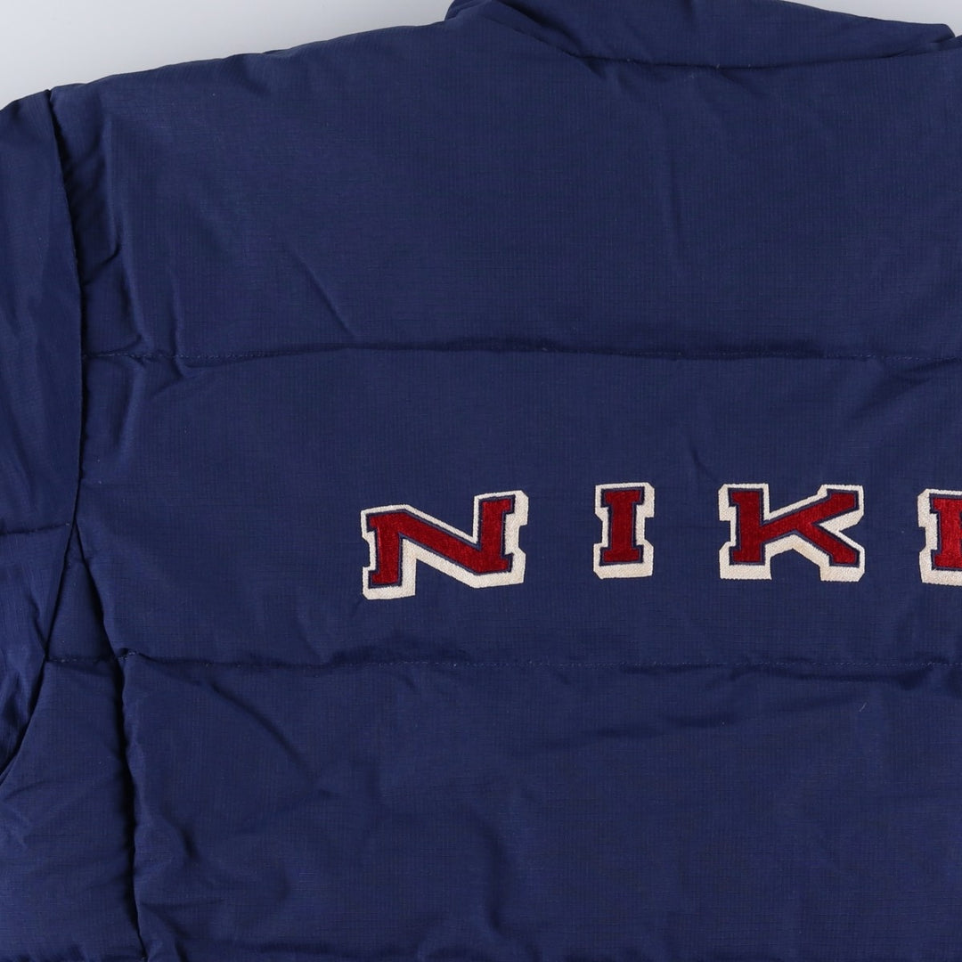 Vintage 90'S Nike Ripstop Reversible Down Jacket with Back Logo, Men's Size L Nylon navy blue type Vintage Second Hand