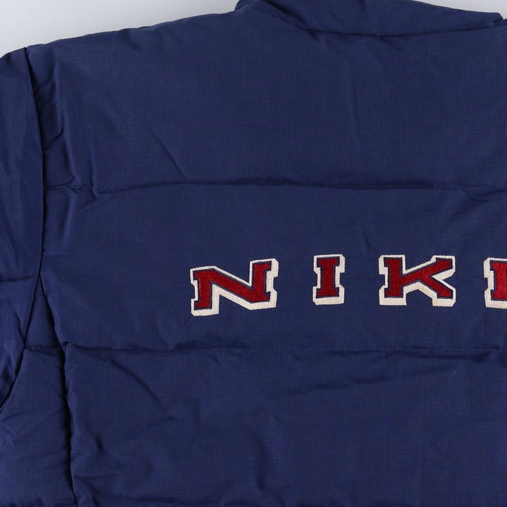 Vintage 90'S Nike Ripstop Reversible Down Jacket with Back Logo, Men's Size L Nylon navy blue type Vintage Second Hand