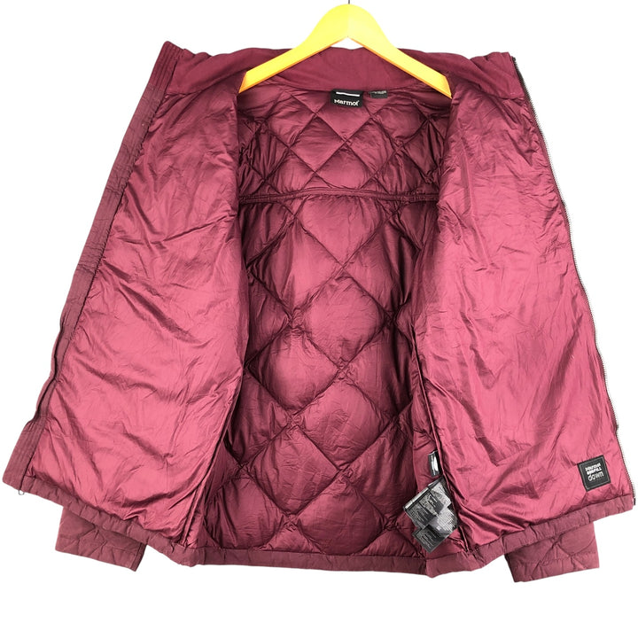 2000'S Marmot Quilted Down Jacket, Men's Size L polyester wine-red Vintage Second Hand