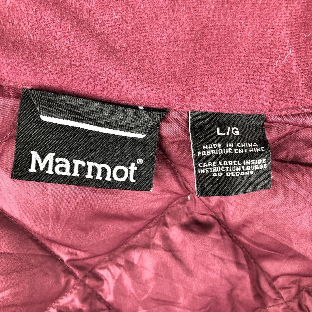 2000'S Marmot Quilted Down Jacket, Men's Size L polyester wine-red Vintage Second Hand