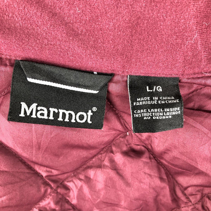 2000'S Marmot Quilted Down Jacket, Men's Size L polyester wine-red Vintage Second Hand