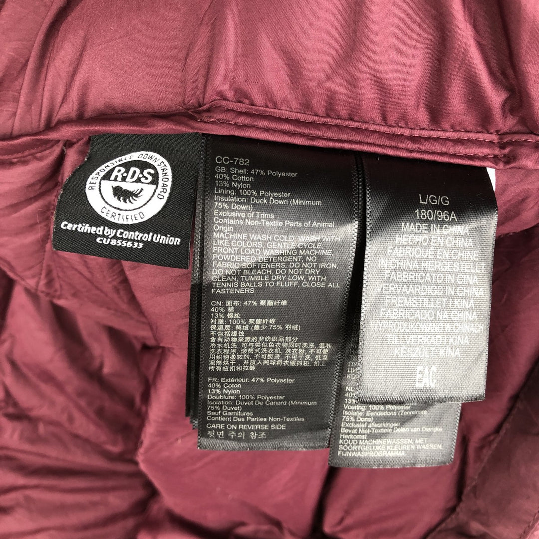2000'S Marmot Quilted Down Jacket, Men's Size L polyester wine-red Vintage Second Hand
