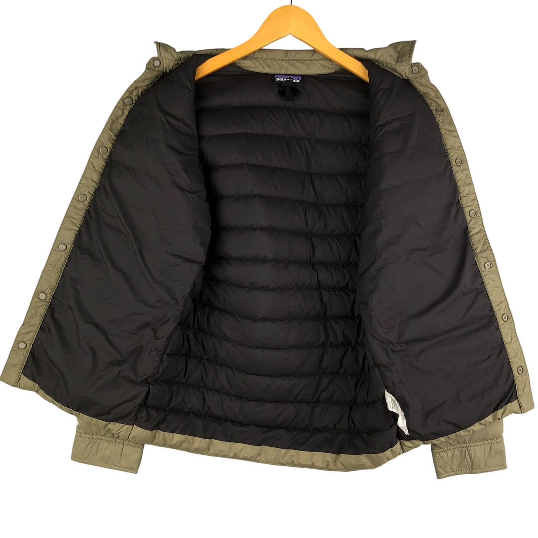 Patagonia Silent Down Shirt 27925FA19, Collared Down Jacket, Men's Size Small recycled polyester Khaki type Vintage Second Hand