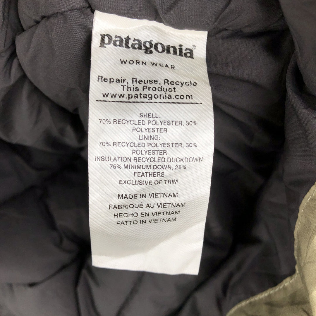 Patagonia Silent Down Shirt 27925FA19, Collared Down Jacket, Men's Size Small recycled polyester Khaki type Vintage Second Hand