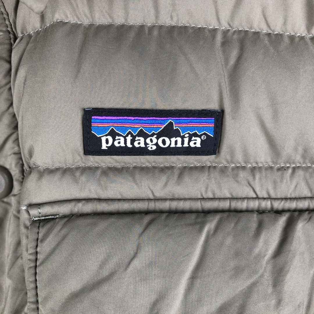 Patagonia Silent Down Shirt 27925FA19, Collared Down Jacket, Men's Size Small recycled polyester Khaki type Vintage Second Hand