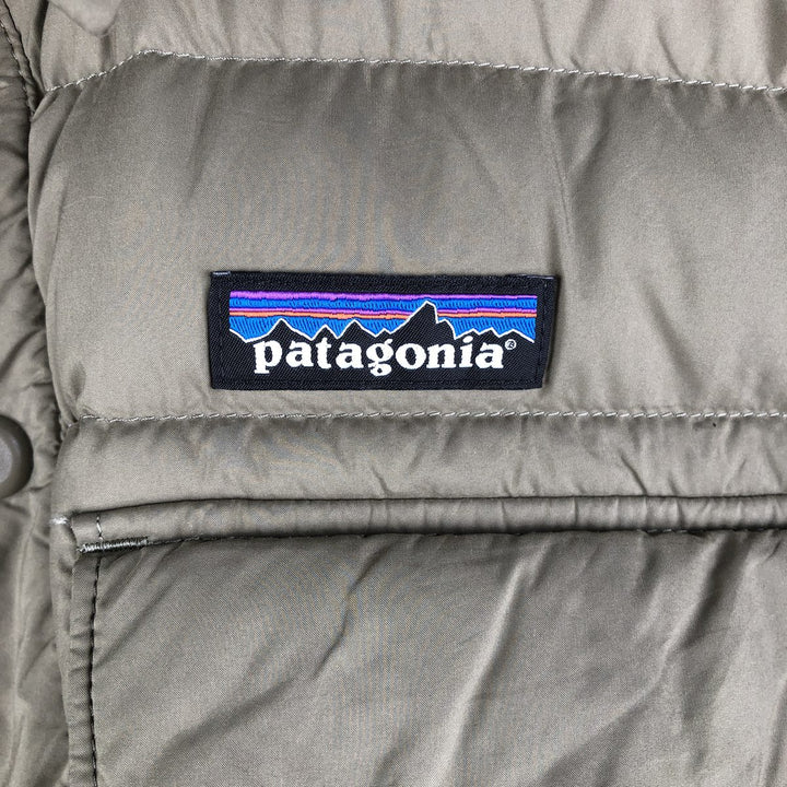 Patagonia Silent Down Shirt 27925FA19, Collared Down Jacket, Men's Size Small recycled polyester Khaki type Vintage Second Hand