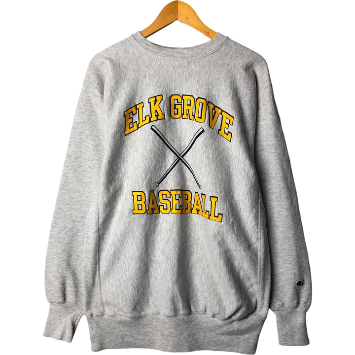 90'S Champion Reverse Weave Embroidered Tag Triple Print College Sweatshirt Trainer Made in USA Men's XXL cotton gray type Vintage Second Hand