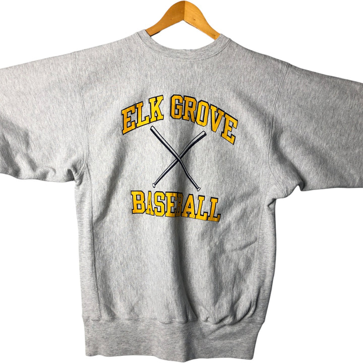 90'S Champion Reverse Weave Embroidered Tag Triple Print College Sweatshirt Trainer Made in USA Men's XXL cotton gray type Vintage Second Hand