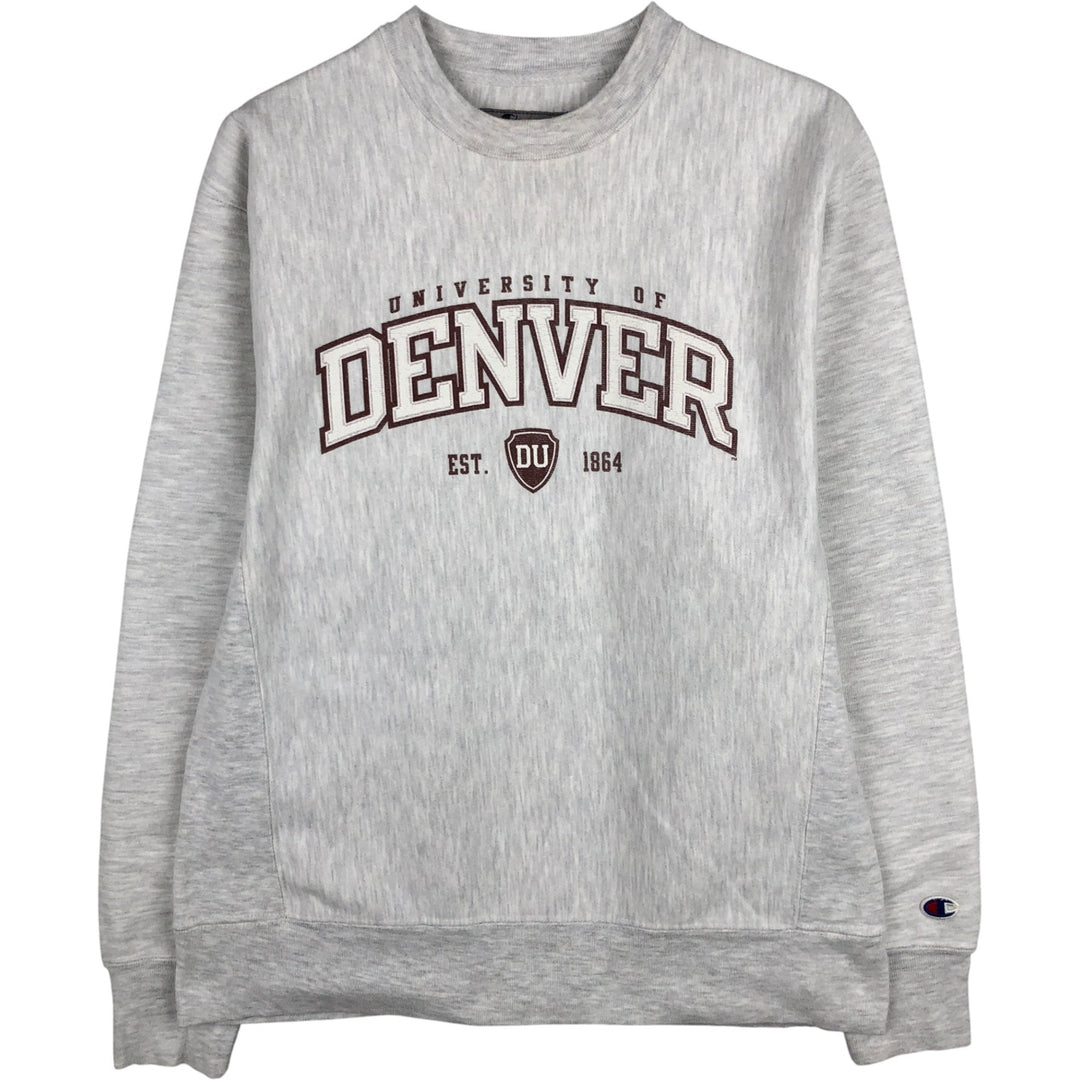 2000'S Champion Triple Print Original Reverse Weave College Sweatshirt, Men's Size Small cotton gray type Vintage Second Hand