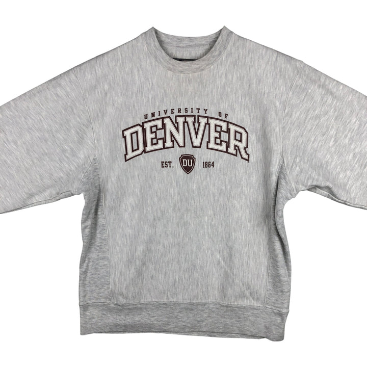 2000'S Champion Triple Print Original Reverse Weave College Sweatshirt, Men's Size Small cotton gray type Vintage Second Hand