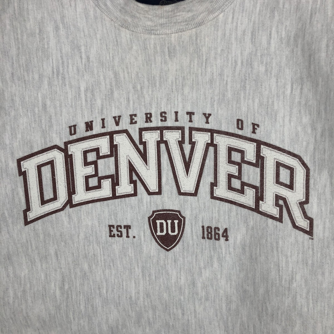 2000'S Champion Triple Print Original Reverse Weave College Sweatshirt, Men's Size Small cotton gray type Vintage Second Hand