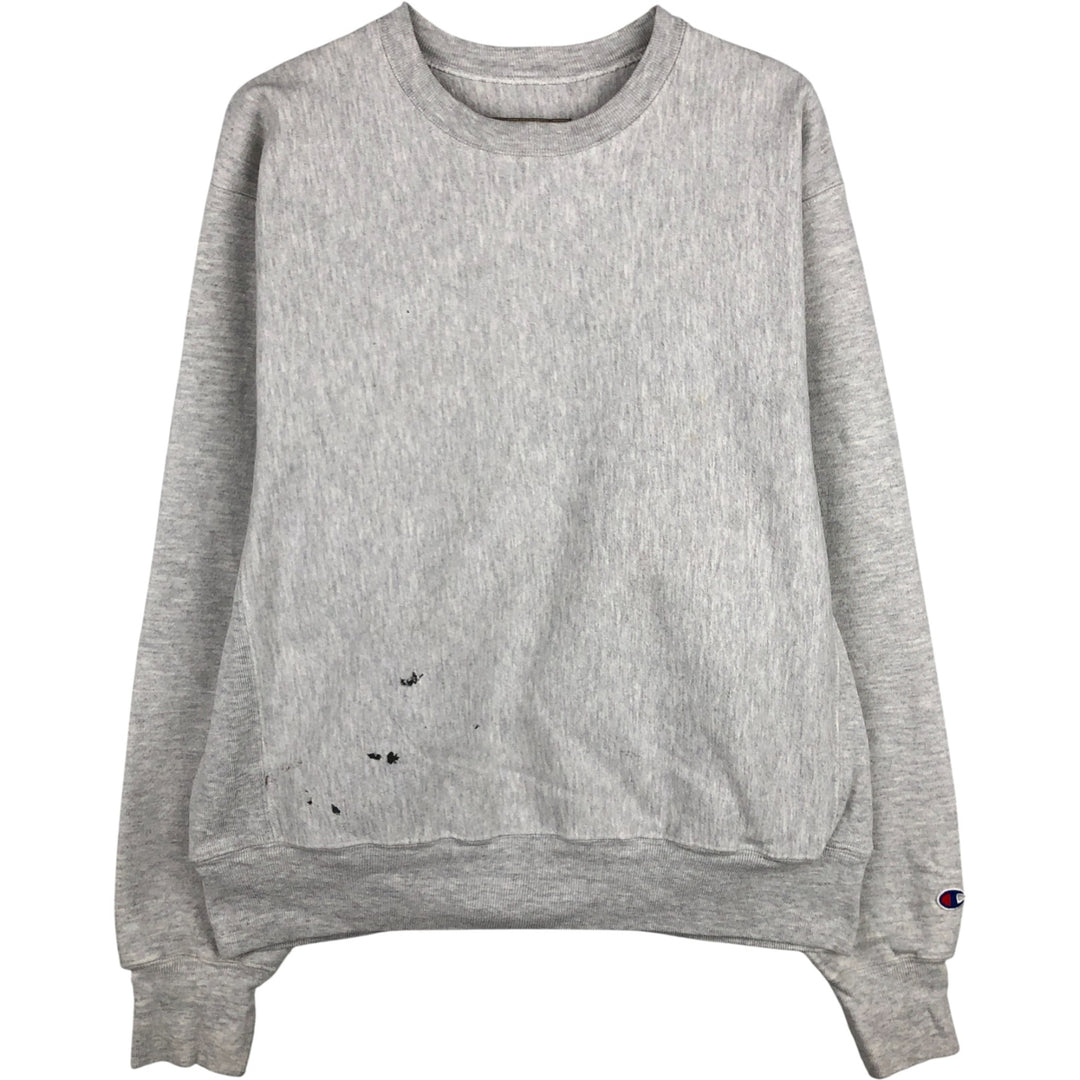2000'S Champion back print sweatshirt with no eyes, size M, men's cotton gray type Vintage Second Hand