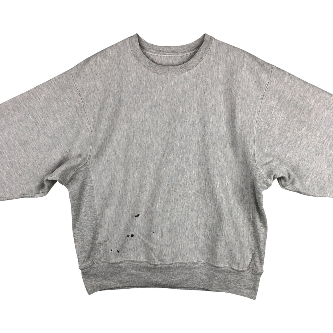 2000'S Champion back print sweatshirt with no eyes, size M, men's cotton gray type Vintage Second Hand