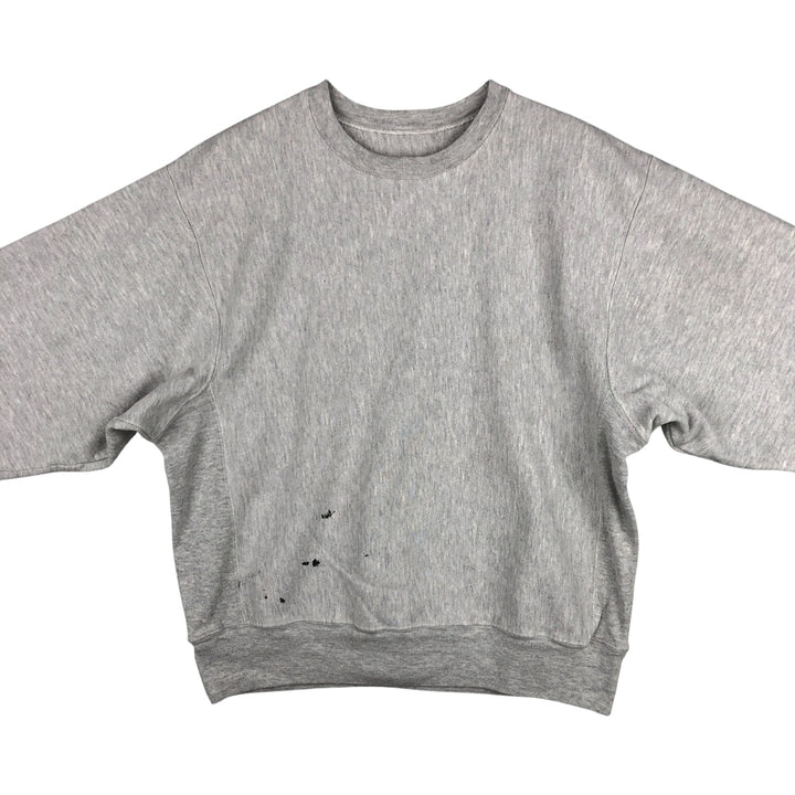 2000'S Champion back print sweatshirt with no eyes, size M, men's cotton gray type Vintage Second Hand