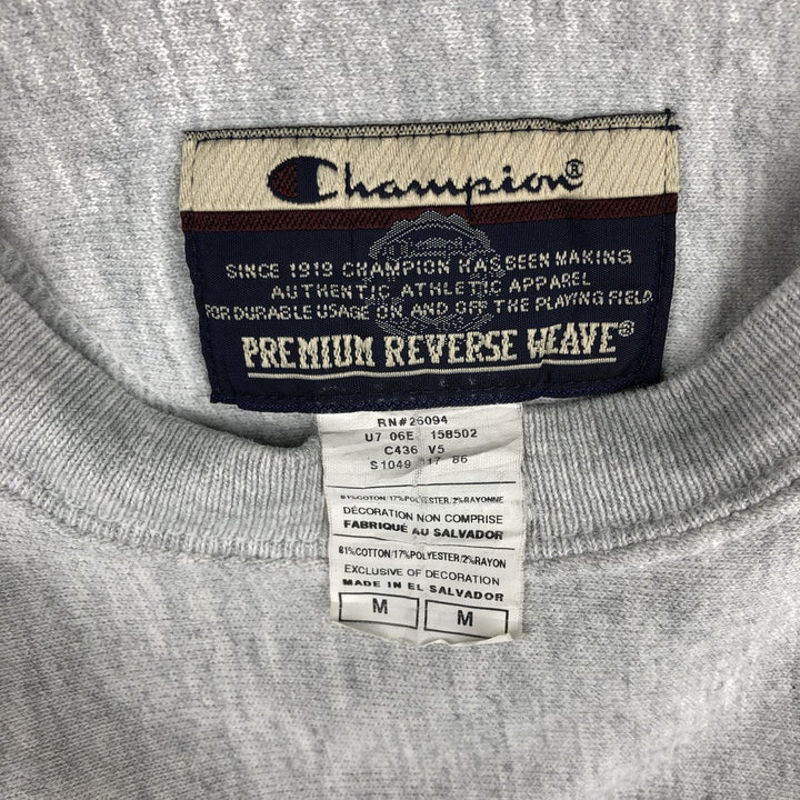 2000'S Champion back print sweatshirt with no eyes, size M, men's cotton gray type Vintage Second Hand