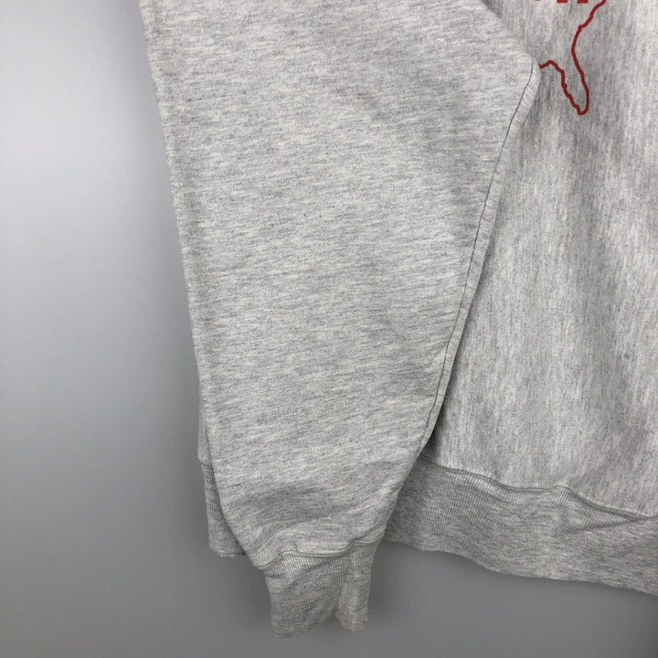 2000'S Champion back print sweatshirt with no eyes, size M, men's cotton gray type Vintage Second Hand