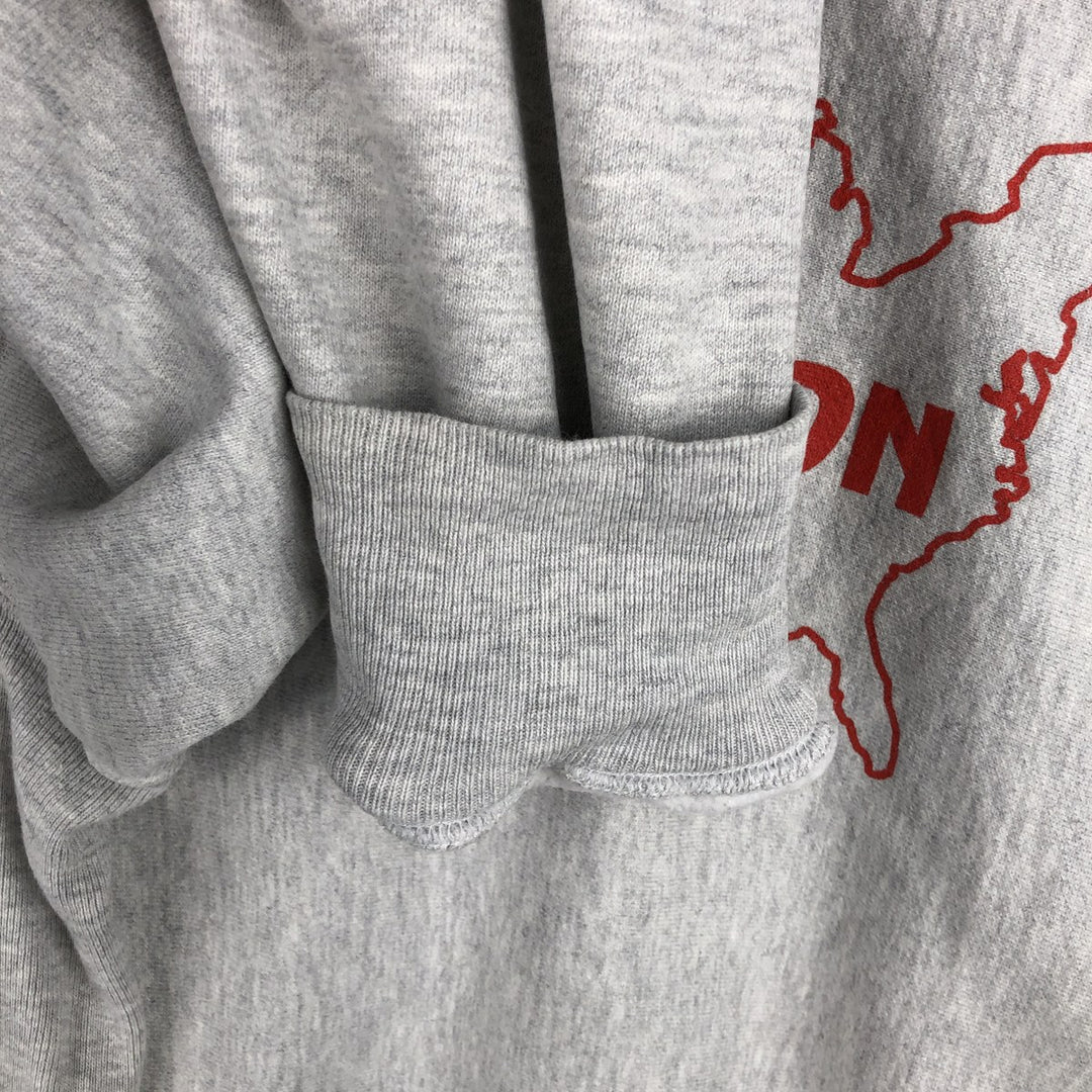 2000'S Champion back print sweatshirt with no eyes, size M, men's cotton gray type Vintage Second Hand