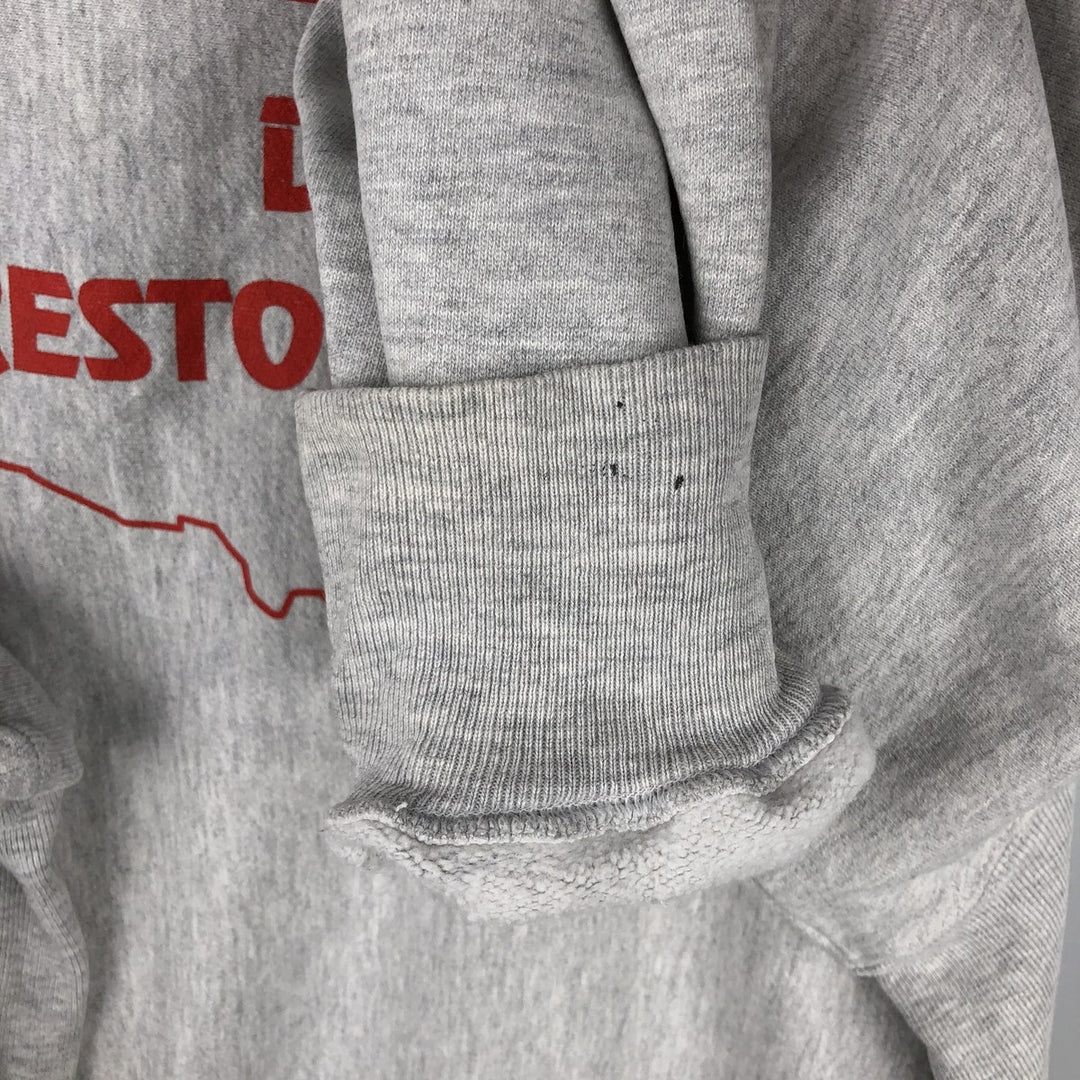 2000'S Champion back print sweatshirt with no eyes, size M, men's cotton gray type Vintage Second Hand