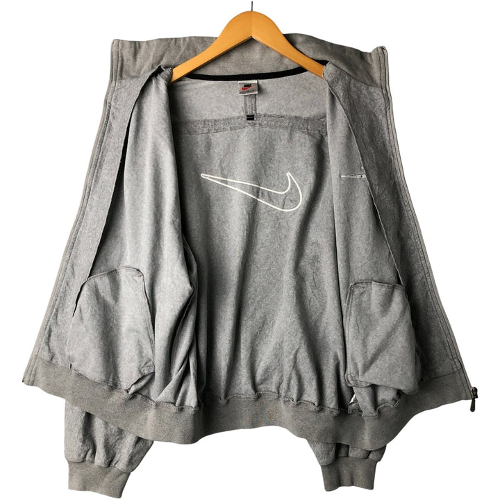 Vintage 90'S Nike Silver Tag High Neck Full Zip Hoodie, Men's Size L cotton gray type Vintage Second Hand