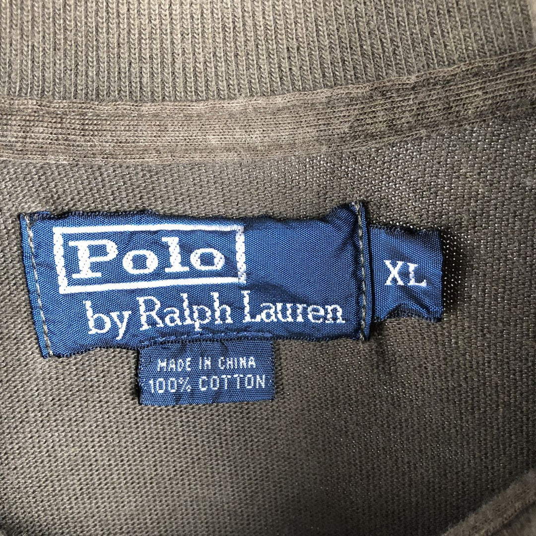 Ralph Lauren POLO by Ralph Lauren full zip sweatshirt, men's XL size cotton Khaki type Vintage Second Hand