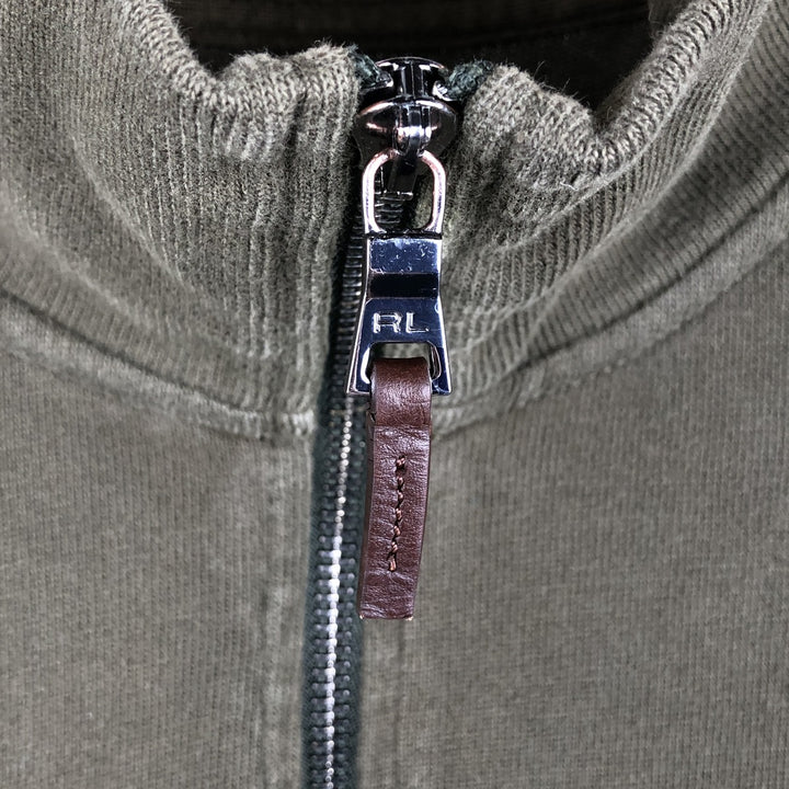 Ralph Lauren POLO by Ralph Lauren full zip sweatshirt, men's XL size cotton Khaki type Vintage Second Hand