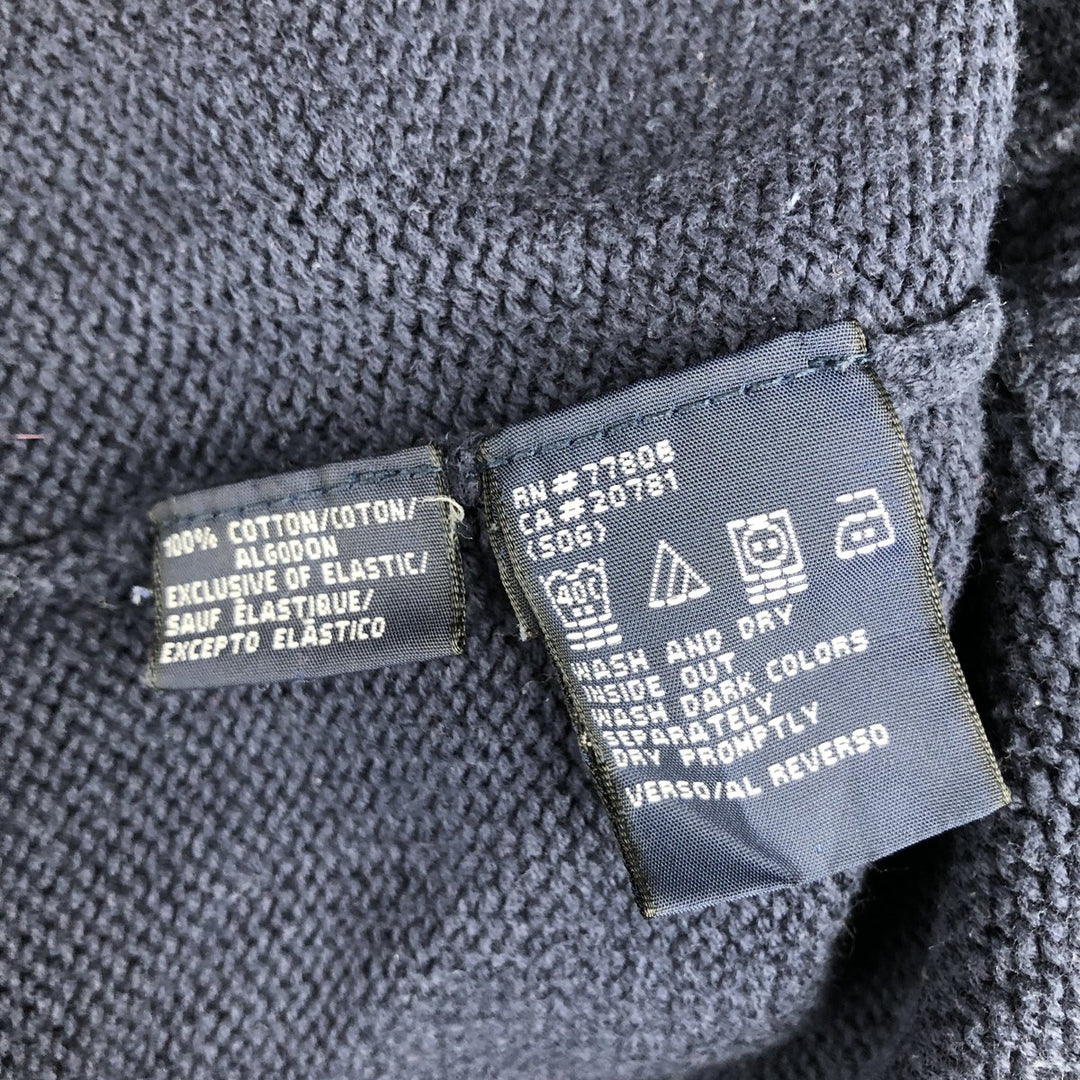 90s~ Tommy Hilfiger Cotton Knit Sweater Men's XL Vintage cotton navy blue type Vintage Second Hand