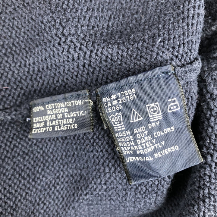 90s~ Tommy Hilfiger Cotton Knit Sweater Men's XL Vintage cotton navy blue type Vintage Second Hand