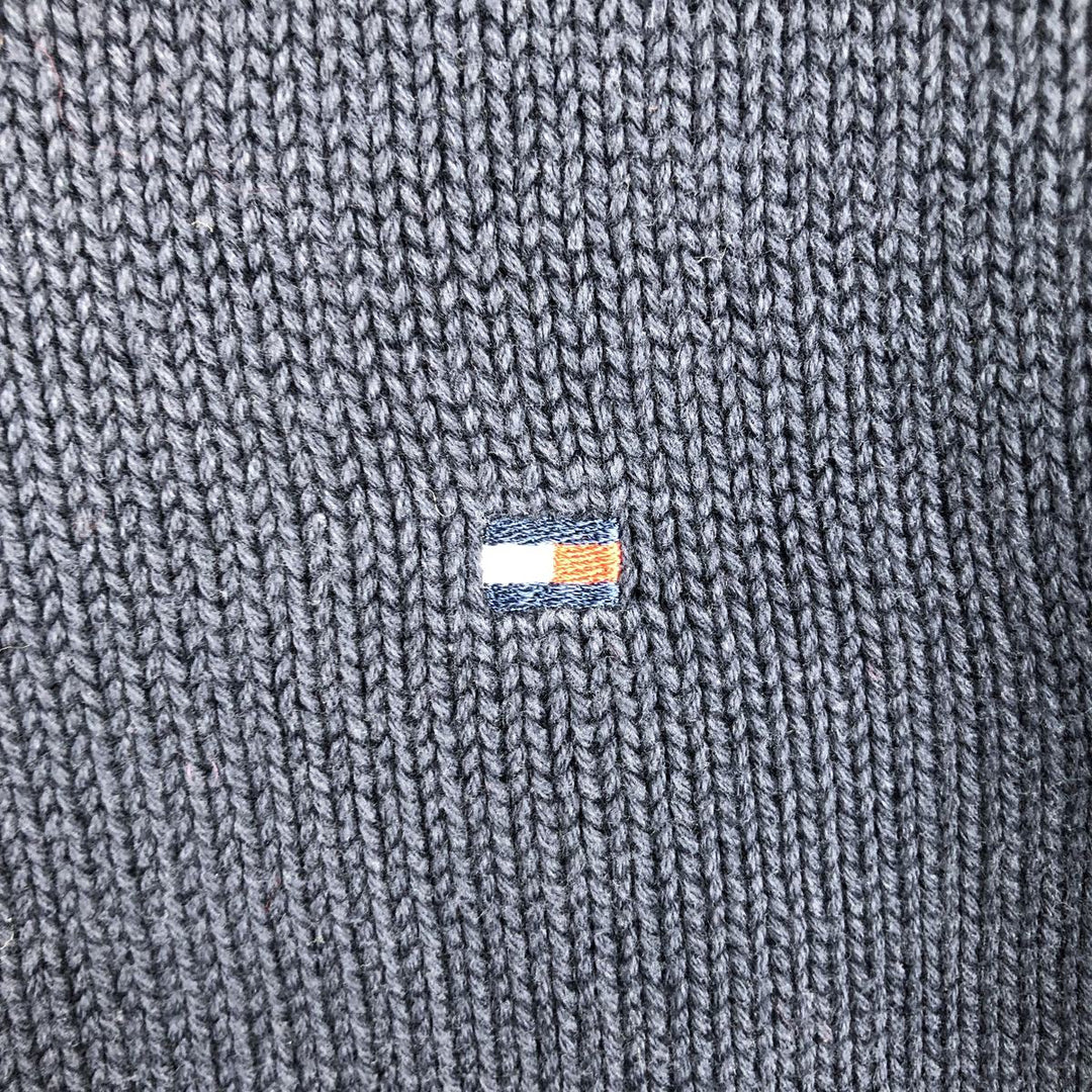 90s~ Tommy Hilfiger Cotton Knit Sweater Men's XL Vintage cotton navy blue type Vintage Second Hand