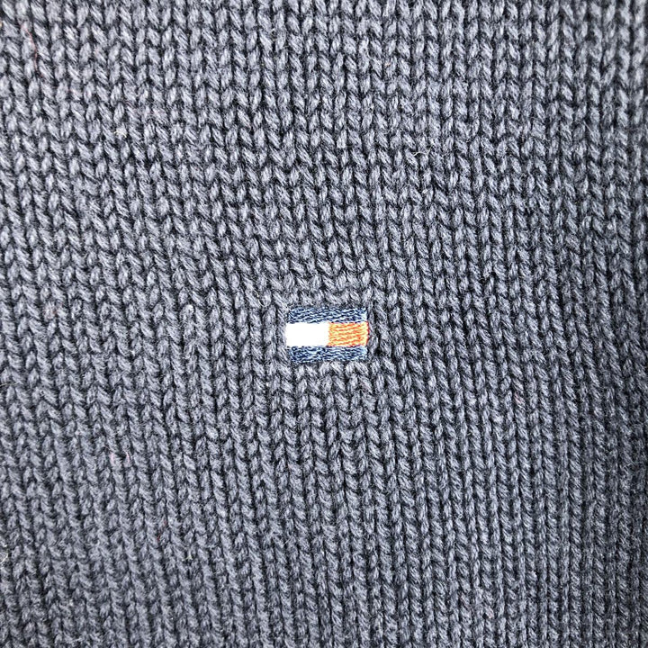 90s~ Tommy Hilfiger Cotton Knit Sweater Men's XL Vintage cotton navy blue type Vintage Second Hand