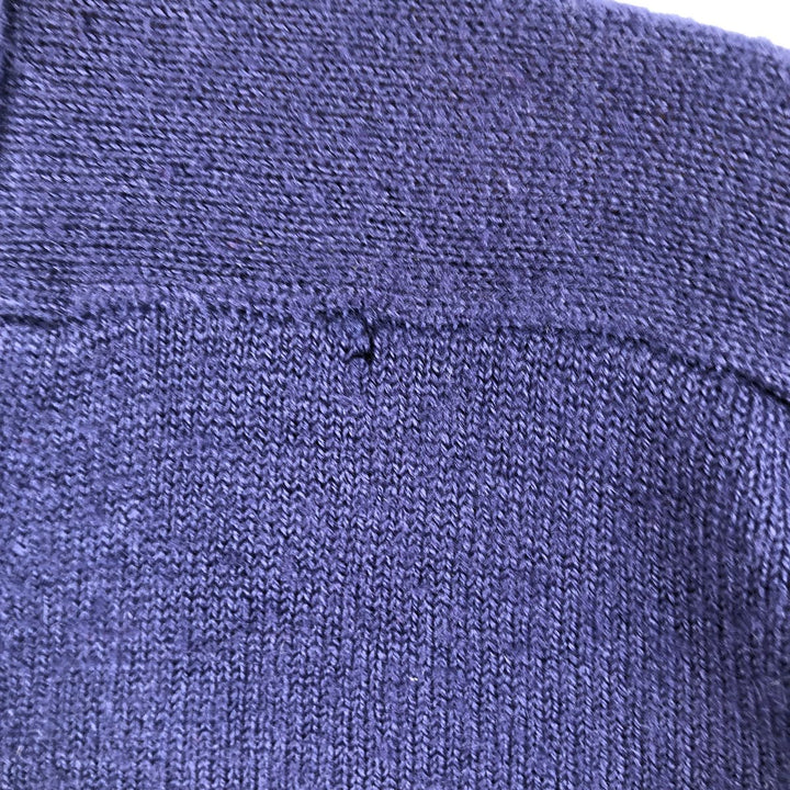 Vintage 1970'S Lacoste Izod V-neck knit sweater, size L, men's acrylic navy blue type Vintage Second Hand