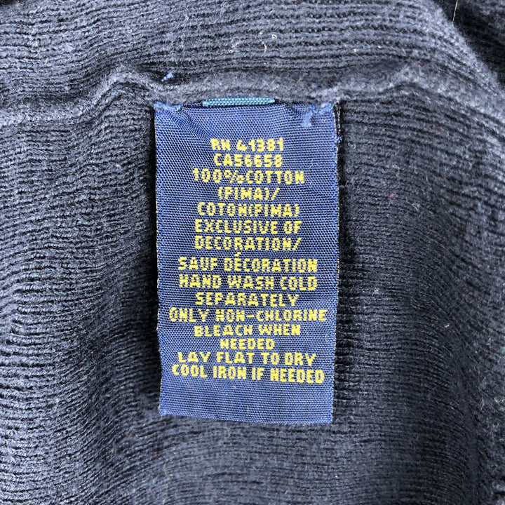 Ralph Lauren POLO RALPH LAUREN V-neck Pima cotton knit sweater, men's size XL Pima Cotton navy blue type Vintage Second Hand