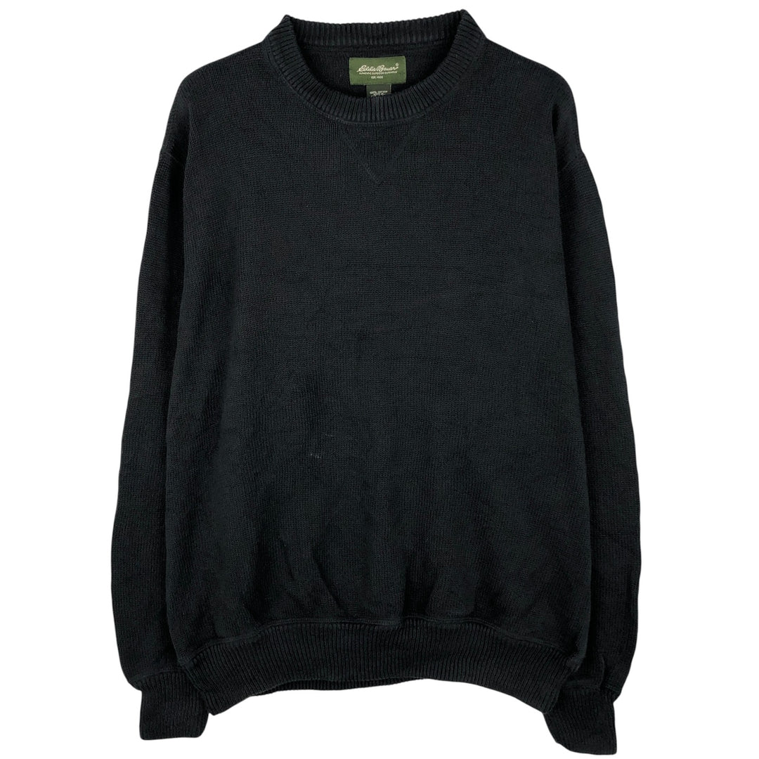 2000'S Eddie Bauer cotton knit sweater, men's size M cotton navy blue type Vintage Second Hand