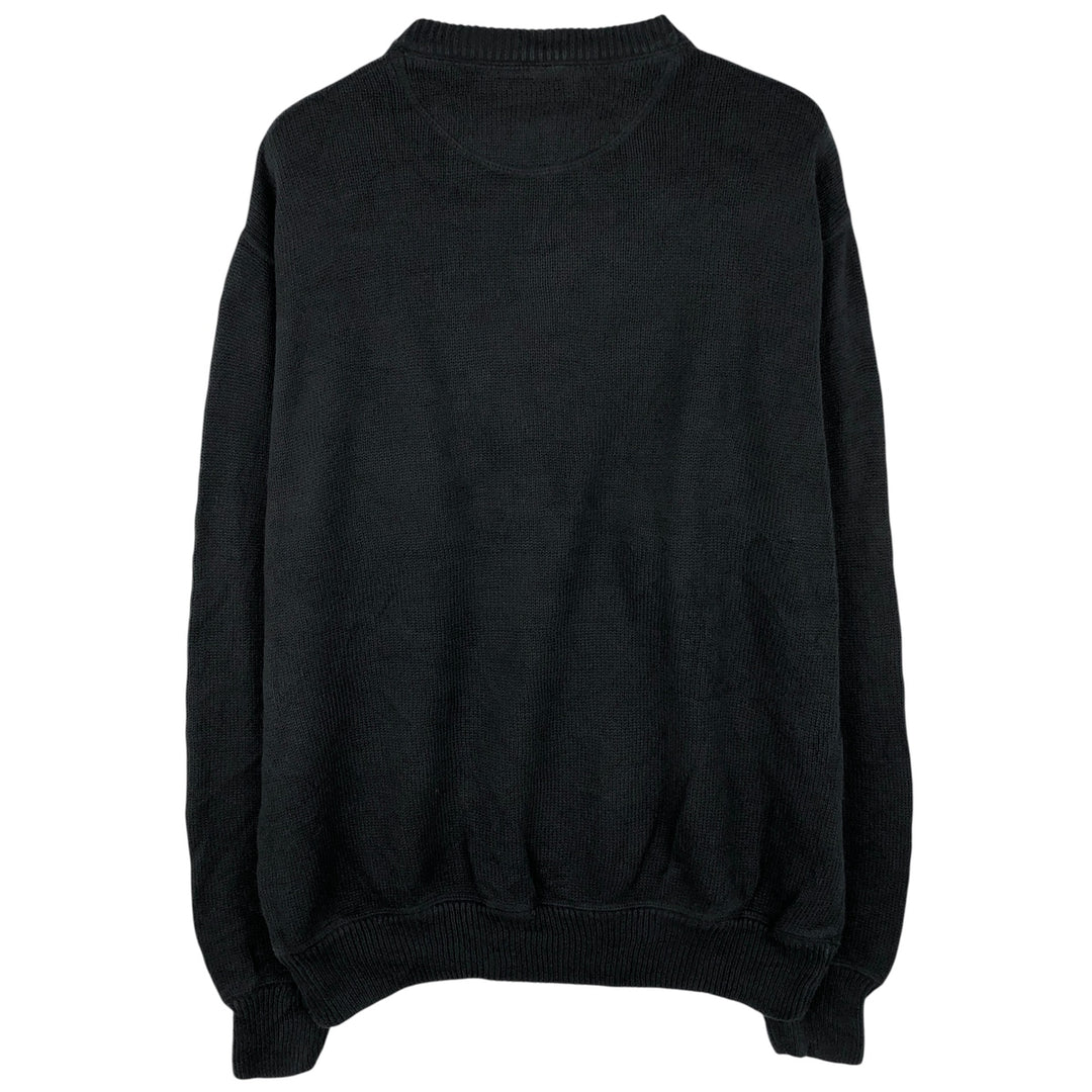 2000'S Eddie Bauer cotton knit sweater, men's size M cotton navy blue type Vintage Second Hand