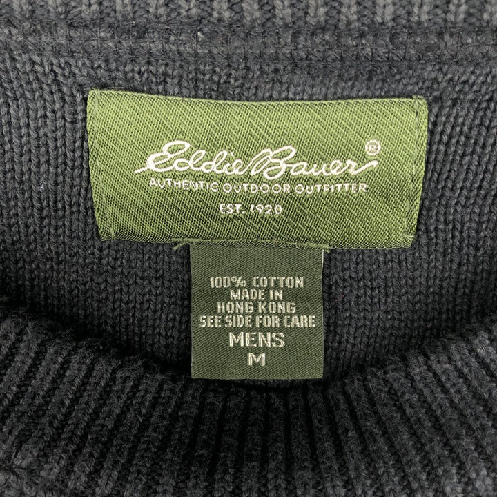 2000'S Eddie Bauer cotton knit sweater, men's size M cotton navy blue type Vintage Second Hand