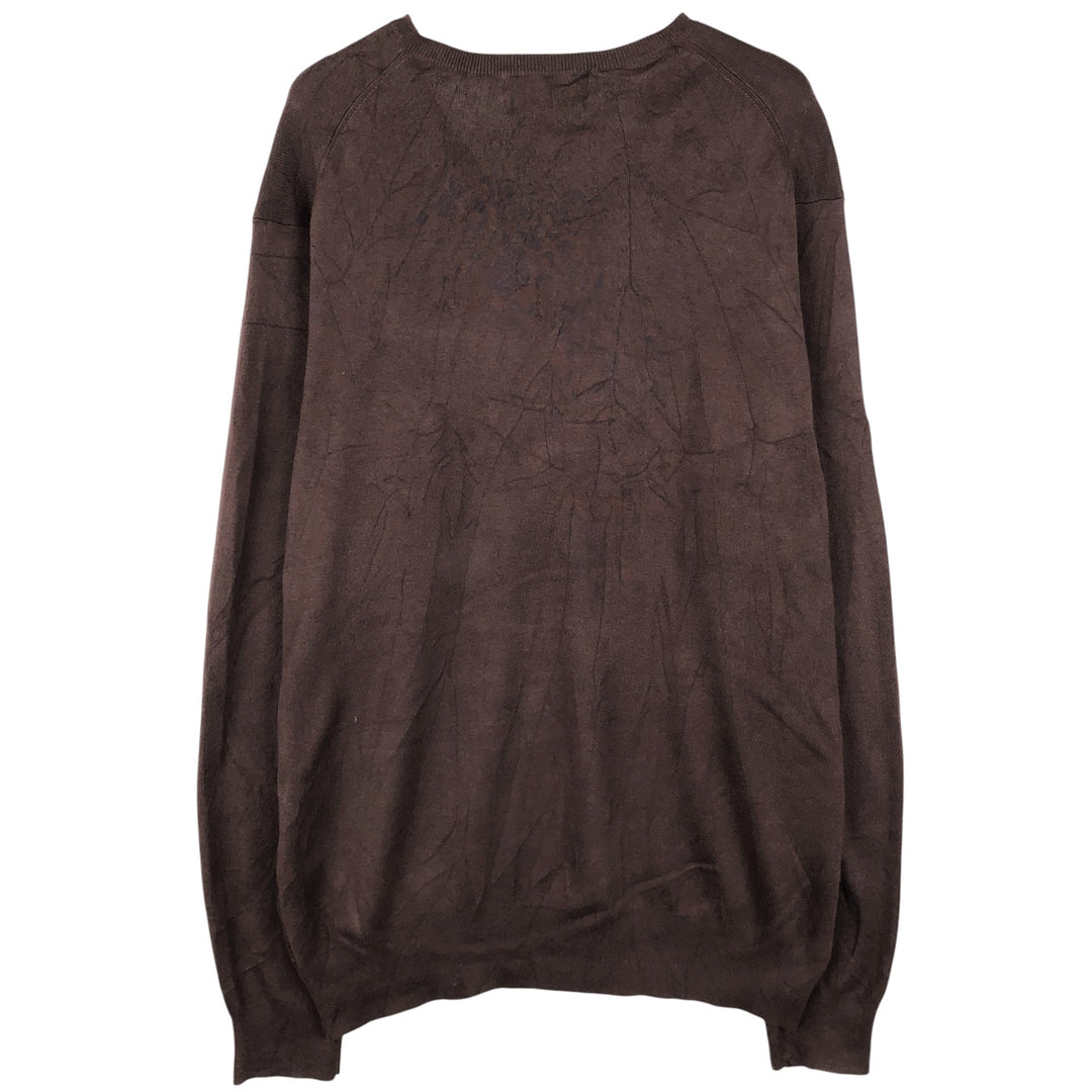 Ralph Lauren POLO by Ralph Lauren EXCLUSIVE OF DECORATION V-neck Pima cotton knit sweater, men's size XXL Pima Cotton brown type Vintage Second Hand