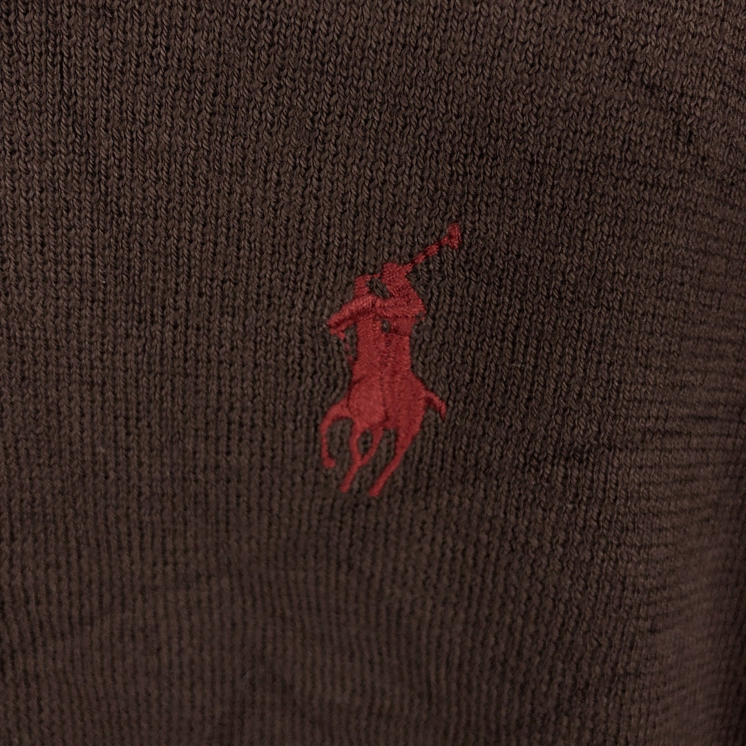 Ralph Lauren POLO by Ralph Lauren EXCLUSIVE OF DECORATION V-neck Pima cotton knit sweater, men's size XXL Pima Cotton brown type Vintage Second Hand