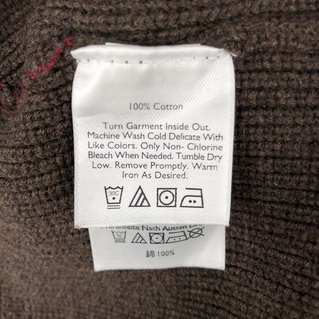 Eddie Bauer Ribbed Henley Cotton Knit Sweater, Men's XXL cotton brown type Vintage Second Hand