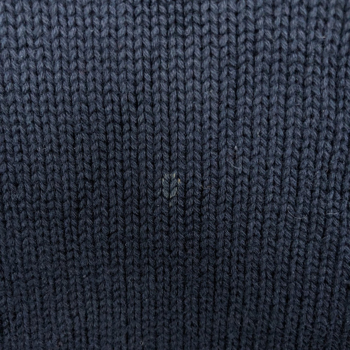 NAUTICA Cotton Knit Sweater, Men's Size L cotton navy blue type Vintage Second Hand