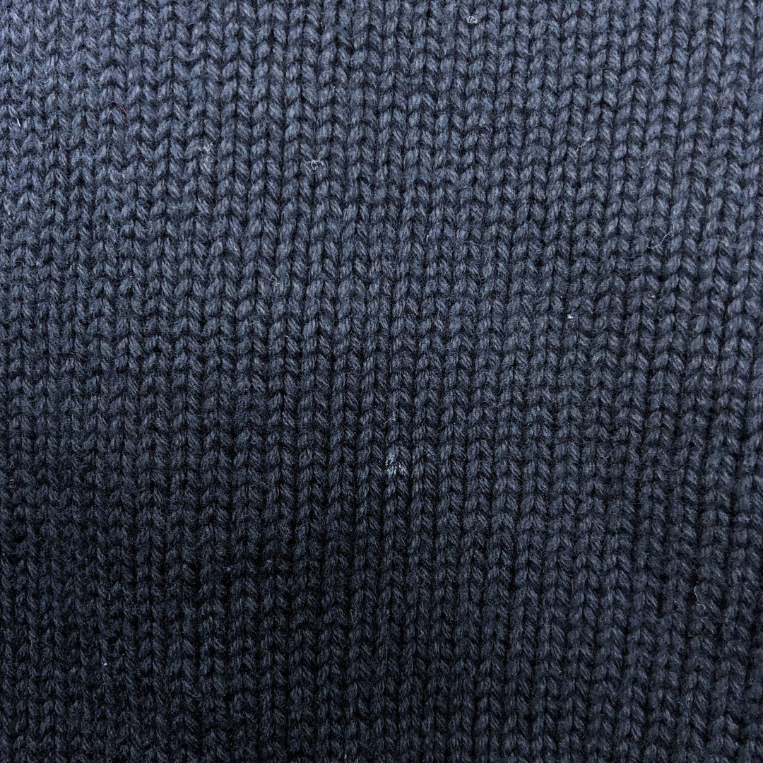 NAUTICA Cotton Knit Sweater, Men's Size L cotton navy blue type Vintage Second Hand
